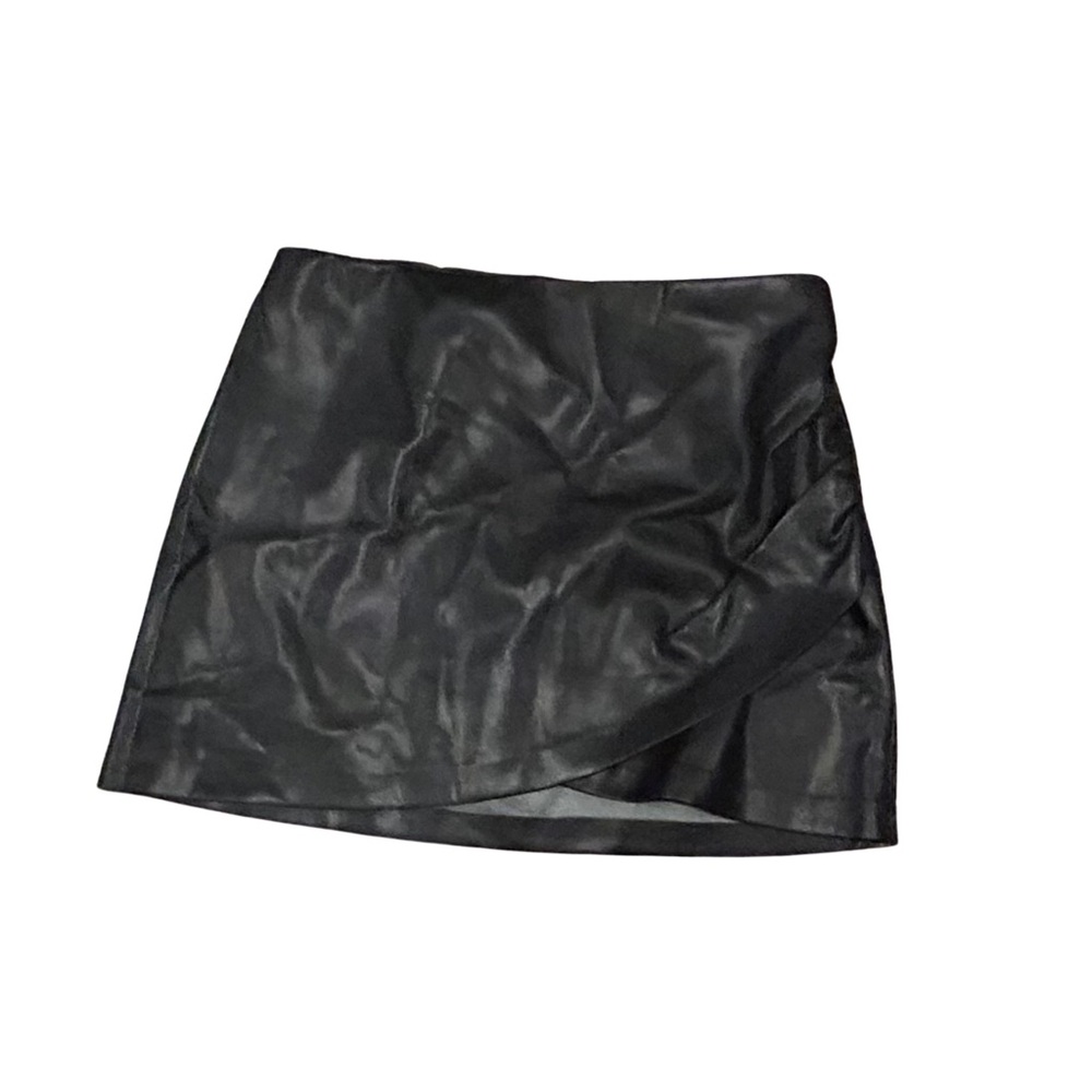 House of Harlow 1960 Black Faux Leather Mini Skirt, Size S